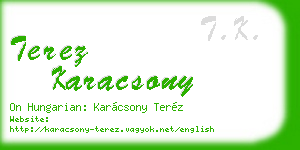 terez karacsony business card